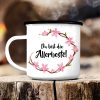 Auf dem Bild ist das Produkt: Geschenk Campingbecher Emaille Spruch Nur die besten Schwestern werden zur Tante befördert…Du bist die Allerbeste zum Preis von €17.90 abgebildet.