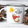 Auf dem Bild ist das Produkt: Geschenk Freund Freundin Emaille Campingbecher Outdoorgeschirr Beste Freunde Bär Sterne zum Preis von €18.9 abgebildet.