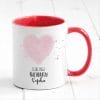 Auf dem Bild ist das Produkt: Geschenkidee Tasse bedruckt Lieblingsmensch personalisiert mit Wunschnamen Geburtstagsgeschenk Pastellrosa Herz zum Preis von €17.90 abgebildet.