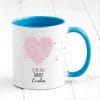 Auf dem Bild ist das Produkt: Geschenkidee Tasse bedruckt Lieblingsmensch personalisiert mit Wunschnamen Geburtstagsgeschenk Pastellrosa Herz zum Preis von €17.90 abgebildet.