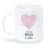 Auf dem Bild ist das Produkt: Geschenkidee Tasse bedruckt, Lieblings*mensch personalisiert mit Wunschnamen, Geburtstagsgeschenk, Pastellrosa Herz, Weihnachtsgeschenk zum Preis von €16.9 abgebildet.