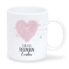 Auf dem Bild ist das Produkt: Geschenkidee Tasse bedruckt, Lieblings*mensch personalisiert mit Wunschnamen, Geburtstagsgeschenk, Pastellrosa Herz, Weihnachtsgeschenk zum Preis von €16.9 abgebildet.