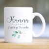 Auf dem Bild ist das Produkt: Geschenkidee Tasse bedruckt, Lieblings*mensch personalisiert mit Wunschnamen, Geburtstagsgeschenk, Zweig zum Preis von €16.9 abgebildet.