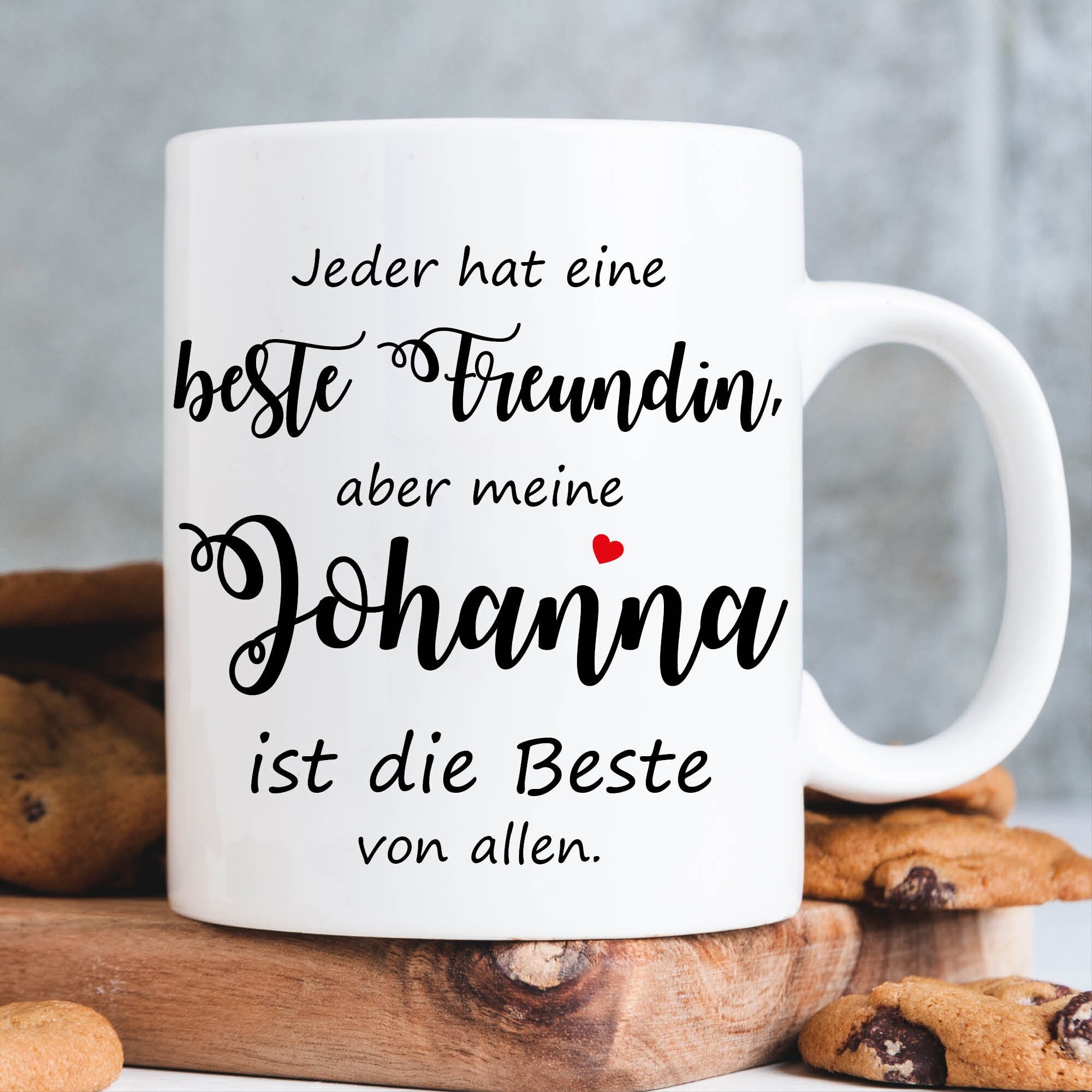 Keramik Tasse Beste Freundin personalisiert mit Wunschnamen, Geschenk Geburtstag beste Freundin