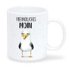 Auf dem Bild ist das Produkt: Keramik Tasse Möwe freundliches Moin maritim, Geschenkidee Geburtstag zum Preis von €15.90 abgebildet.