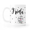 Auf dem Bild ist das Produkt: Keramik Tasse Patentante Patenonkel Tante Onkel Oma Opa Wunschname Geburt Punkte, Geschenk Geburtstag zum Preis von €16.9 abgebildet.