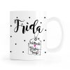 Auf dem Bild ist das Produkt: Keramik Tasse Patentante Patenonkel Tante Onkel Oma Opa Wunschname Geburt Punkte, Geschenk Geburtstag zum Preis von €16.9 abgebildet.