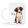 Auf dem Bild ist das Produkt: Keramiktasse bedruckt Hund Australian Shepherd mit Wunschnamen Kaffeetasse personalisiert Geschenk Geburtstag 330 ml zum Preis von €18.9 abgebildet.