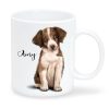 Auf dem Bild ist das Produkt: Keramiktasse bedruckt Hund Australian Shepherd mit Wunschnamen Kaffeetasse personalisiert Geschenk Geburtstag 330 ml zum Preis von €18.9 abgebildet.