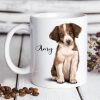 Auf dem Bild ist das Produkt: Keramiktasse bedruckt Hund Australian Shepherd mit Wunschnamen Kaffeetasse personalisiert Geschenk Geburtstag 330 ml zum Preis von €18.9 abgebildet.