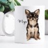 Auf dem Bild ist das Produkt: Keramiktasse bedruckt Hund Chihuahua mit Wunschnamen Kaffeetasse personalisiert Geschenk Geburtstag 330 ml zum Preis von €18.9 abgebildet.