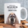 Auf dem Bild ist das Produkt: Keramiktasse bedruckt Walross Fresse halten Kaffeetasse Geschenk Geburtstag Spruch 330 ml zum Preis von €15.90 abgebildet.