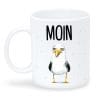 Auf dem Bild ist das Produkt: Keramiktasse Möwe Moin maritim Geschenkidee Geburtstag Kaffeetasse 330 ml zum Preis von €15.90 abgebildet.