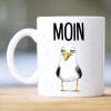 Auf dem Bild ist das Produkt: Keramiktasse Möwe Moin maritim Geschenkidee Geburtstag Kaffeetasse 330 ml zum Preis von €15.90 abgebildet.