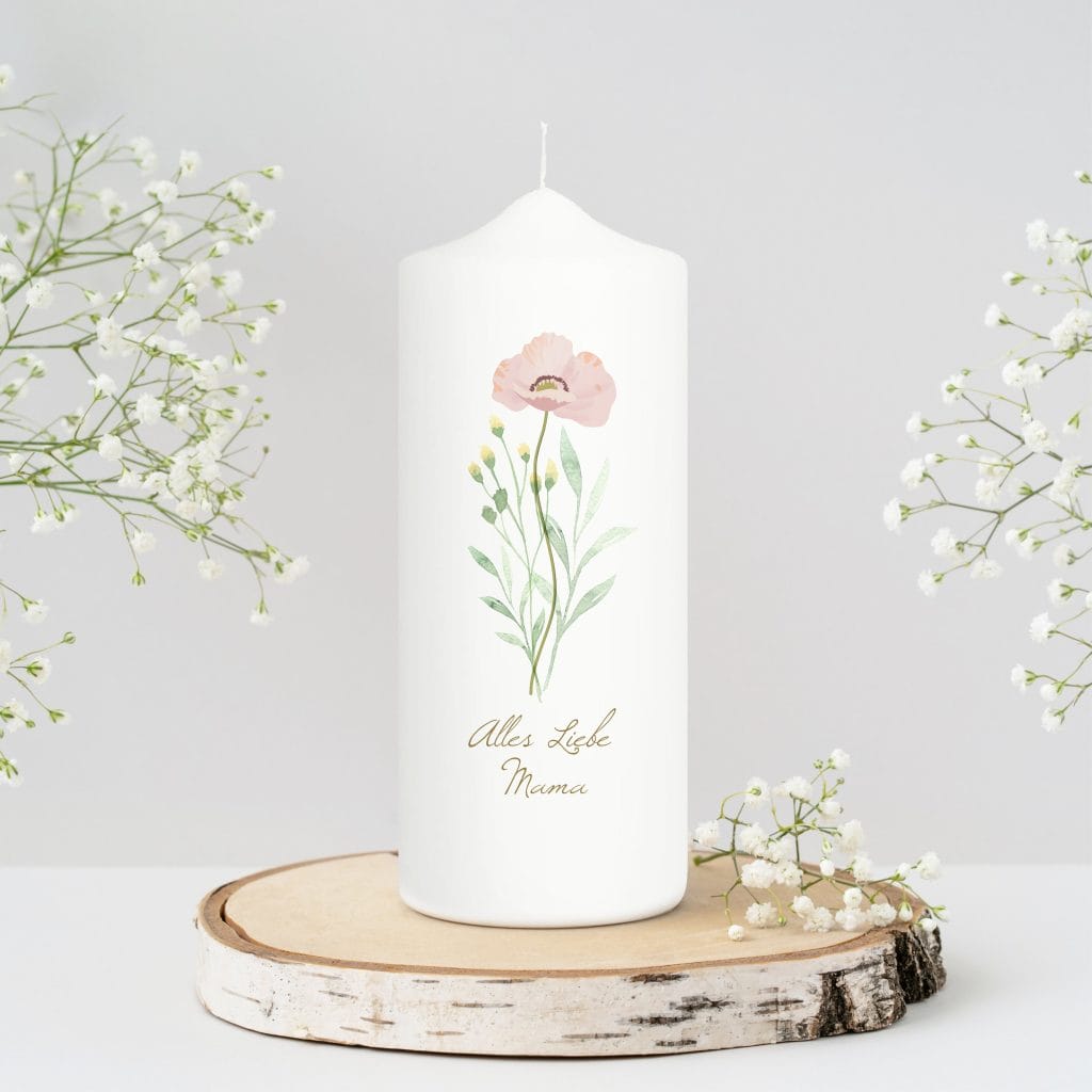 Kerze Mit Blumen Mohnblume Alles Liebe Mama Geschenk Zum Muttertag kerze-mit-blumen-mohnblume-alles-liebe-mama-geschenk-zum-muttertag