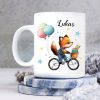 Auf dem Bild ist das Produkt: Personalisierte Kindertasse Tasse Fuchs Fahrrad Hurra ich bin ein Schulkind Geschenk Einschulung Schulanfang zum Preis von €18.90 abgebildet.