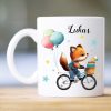 Auf dem Bild ist das Produkt: Personalisierte Kindertasse Tasse Fuchs Fahrrad Hurra ich bin ein Schulkind Geschenk Einschulung Schulanfang zum Preis von €18.90 abgebildet.