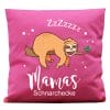 Auf dem Bild ist das Produkt: Kissen Faultier Mamas Schnarchecke Geschenk Geburtstag Mutter zum Preis von €15.90 abgebildet.