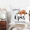 Auf dem Bild ist das Produkt: Kissen Faultier Opas Schnarchecke Polyester 40×40 cm Geschenk Geburtstag Großvater zum Preis von €11.90 abgebildet.