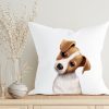 Auf dem Bild ist das Produkt: Kissen bedruckt mit einem Hund Jack Russel Terrier, Geschenk für einen Hundebesitzer zum Preis von €11.90 abgebildet.