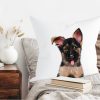 Auf dem Bild ist das Produkt: Kissen bedruckt mit Hund Deutscher Schäferhund, Geschenk für einen Hundebesitzer zum Preis von €11.90 abgebildet.