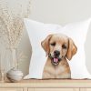 Auf dem Bild ist das Produkt: Kissen bedruckt mit Hund Golden Retriever, Geschenk für einen Hundebesitzer zum Preis von €11.90 abgebildet.