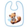Auf dem Bild ist das Produkt: Bedrucktes Babylätzchen Fuchs Herz mit Klettverschluss Wunschnamen Individuell Kinder Lätzchen Kleinkind zum Preis von €14.90 abgebildet.
