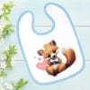 Auf dem Bild ist das Produkt: Bedrucktes Babylätzchen Fuchs Herz mit Klettverschluss Wunschnamen Individuell Kinder Lätzchen Kleinkind zum Preis von €14.90 abgebildet.