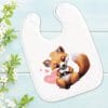 Auf dem Bild ist das Produkt: Bedrucktes Babylätzchen Fuchs Herz mit Klettverschluss Wunschnamen Individuell Kinder Lätzchen Kleinkind zum Preis von €14.90 abgebildet.
