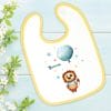 Auf dem Bild ist das Produkt: Bedrucktes Babylätzchen Löwe Luftballon Ballon Sterne mit Klettverschluss Wunschnamen Individuell Kinder Lätzchen Kleinkind Augenklappe zum Preis von €14.9 abgebildet.
