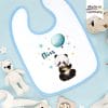 Auf dem Bild ist das Produkt: Bedrucktes Babylätzchen Panda Bär Luftballon Ballon Sterne mit Klettverschluss Wunschnamen Individuell Kinder Lätzchen Kleinkind zum Preis von €14.9 abgebildet.