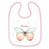 Auf dem Bild ist das Produkt: Bedrucktes Babylätzchen Schmetterling mit Klettverschluss Wunschnamen Individuell Kinder Lätzchen Kleinkind zum Preis von €14.9 abgebildet.