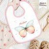 Auf dem Bild ist das Produkt: Bedrucktes Babylätzchen Schmetterling mit Klettverschluss Wunschnamen Individuell Kinder Lätzchen Kleinkind zum Preis von €14.9 abgebildet.