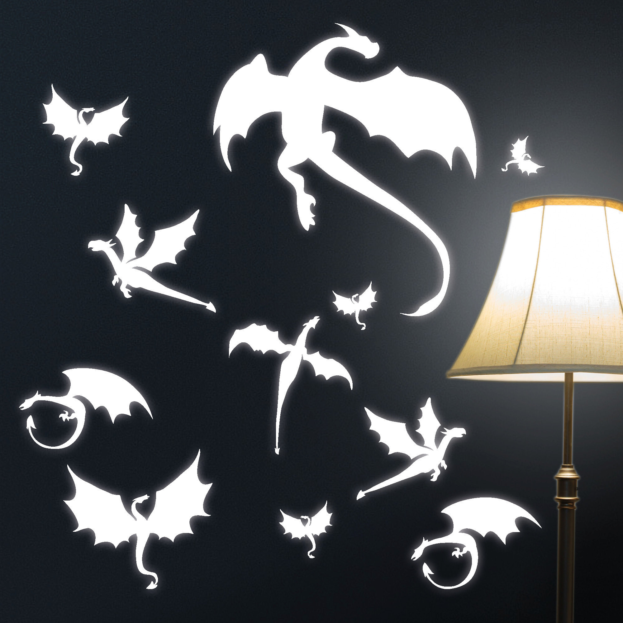 Leuchtaufkleber Linderzimmer Fluoreszierende Drachen Dragon Dekoration Kinderzimmer