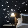 Auf dem Bild ist das Produkt: Leuchtaufkleber Schmetterlinge und Punkte Set 125 Teile, fluoreszierende Wandkleber, Dekoration Kinderzimmer zum Preis von €22.9 abgebildet.