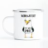 Auf dem Bild ist das Produkt: Maritimer Campingbecher mit Wunschtext Ich war dabei mit Möwe Geburtstagsgeschenk zum Preis von €18.9 abgebildet.