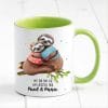 Auf dem Bild ist das Produkt: Personalisierte Tasse Faultier Spruch Mit Dir bin ich am liebsten faul Geschenk Kaffeebecher zum Preis von €17.90 abgebildet.