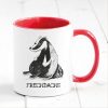 Auf dem Bild ist das Produkt: Tasse bedruckt Dachs Frechdachs Geschenk Geburtstag Kaffeetasse Kaffeebecher 330 ml spülmaschinenfest zum Preis von €17.90 abgebildet.