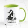 Auf dem Bild ist das Produkt: Tasse bedruckt Dachs Frechdachs Geschenk Geburtstag Kaffeetasse Kaffeebecher 330 ml spülmaschinenfest zum Preis von €17.90 abgebildet.