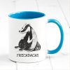 Auf dem Bild ist das Produkt: Tasse bedruckt Dachs Frechdachs Geschenk Geburtstag Kaffeetasse Kaffeebecher 330 ml spülmaschinenfest zum Preis von €17.90 abgebildet.