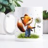 Auf dem Bild ist das Produkt: Tasse bedruckt Fuchs Pusteblume personalisiert Wunschname Fuchstasse Geschenk Geburtstag zum Preis von €18.9 abgebildet.