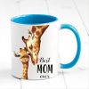 Auf dem Bild ist das Produkt: Tasse bedruckt Giraffe Best Mom ever Muttertag Geschenk Kaffeetasse 330 ml Keramik Spülmaschinenfest zum Preis von €17.90 abgebildet.