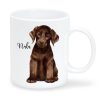 Auf dem Bild ist das Produkt: Tasse bedruckt Hund Labrador mit Wunschnamen Kaffeetasse, personalisiert, Geschenk Geburtstag zum Preis von €17.90 abgebildet.