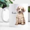 Auf dem Bild ist das Produkt: Tasse bedruckt Hund Labrador mit Wunschnamen Kaffeetasse, personalisiert, Geschenk Geburtstag zum Preis von €17.90 abgebildet.