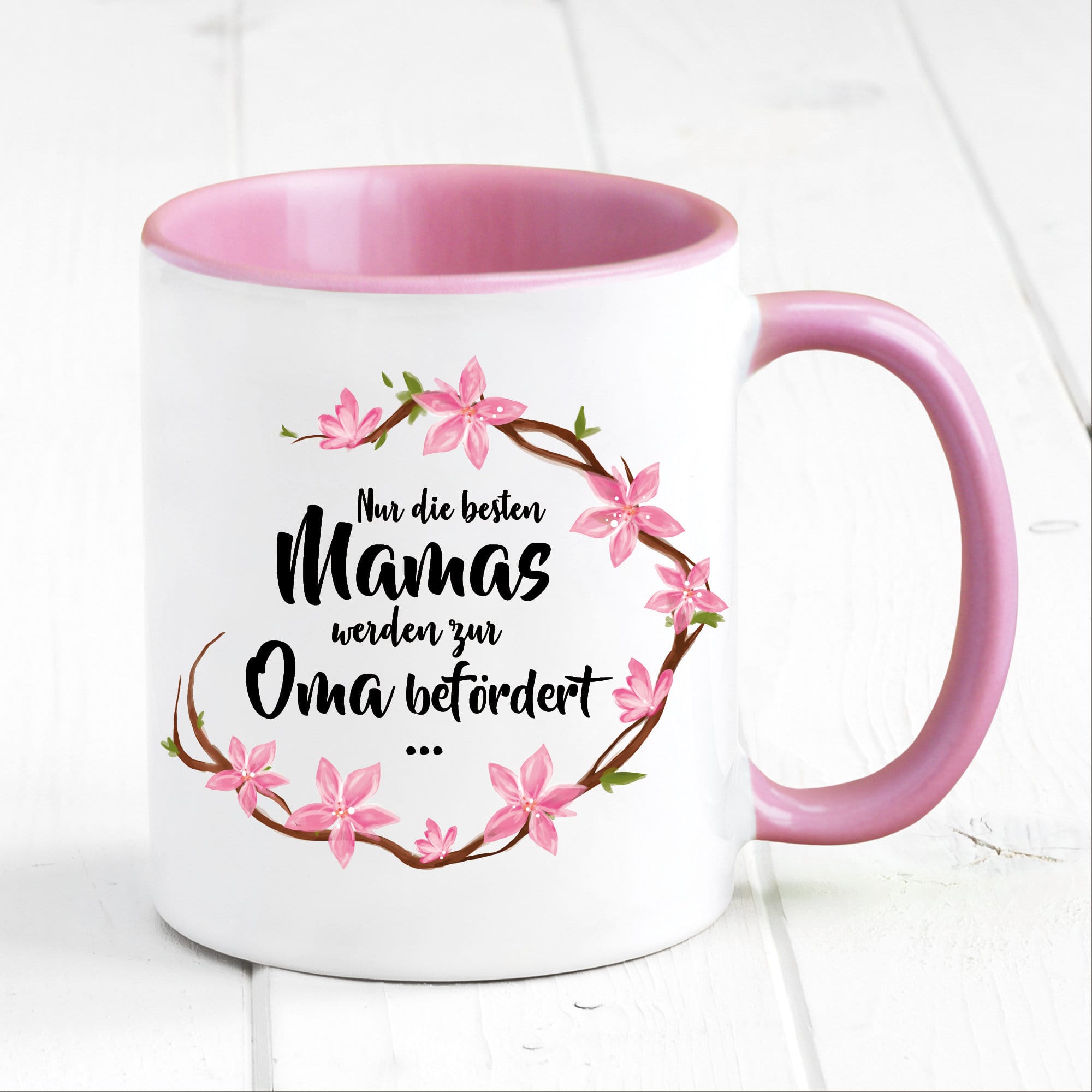 Tasse bedruckt mit Spruch Nur die besten Mamas werden zur Oma befördert Geschenk Geburtstag Kaffeetasse Kaffeebecher Muttertag