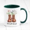 Auf dem Bild ist das Produkt: Tasse bedruckt mit Wanderstiefeln und Wildblumen Wanderlust Geschenk Geburtstag Naturliebhaber Kaffeetasse Kaffeebecher zum Preis von €17.9 abgebildet.