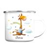 Auf dem Bild ist das Produkt: Tasse Emaille Campingbecher Giraffe personalisiert mit Wunschname Geschenk Kindertasse zum Preis von €18.9 abgebildet.