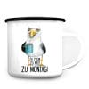 Auf dem Bild ist das Produkt: Tasse Emaille Campingbecher Möwe Zu früh zu kalt zu Montag maritim Ostsee Geschenkidee zum Preis von €18.9 abgebildet.