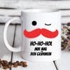 Auf dem Bild ist das Produkt: Bedruckte Tasse für die Weihnachtszeit Bart Ho Ho Glühweintasse zum Preis von €15.90 abgebildet.