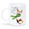 Auf dem Bild ist das Produkt: Tasse für die Winterzeit, bedruckt Fuchs Everything is magical when it snows, Geschenk Kaffeetasse Kaffeebecher zum Preis von €15.90 abgebildet.